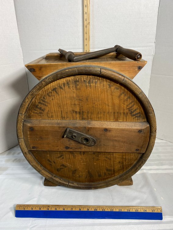RICHMOND CEDAR WORKS BUTTER CHURN MARKED RCW ON THE BACK