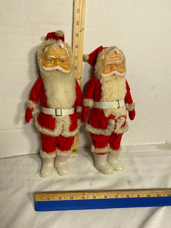 TWO VINTAGE SANTA CLAUSES