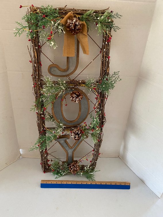 JOY SIGN - MADE OUT OF GRAPEVINES