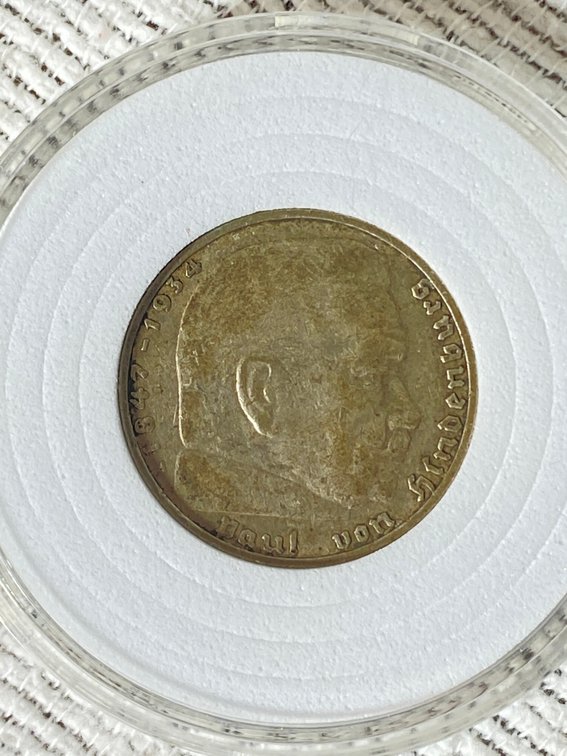 1937 GERMAN TWO MARK SILVER COIN