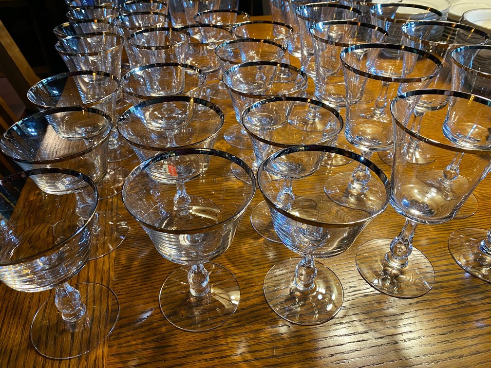 LARGE COLLECTION OF FOSTORIA SHEFFIELD GLASSES