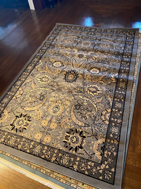 BLUE, GRAY, AND BEIGE TONE FLOOR RUG