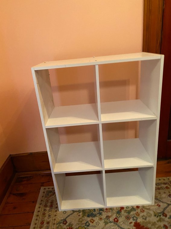 ASSEMBLED SIX CUBBY STORAGE CABINET