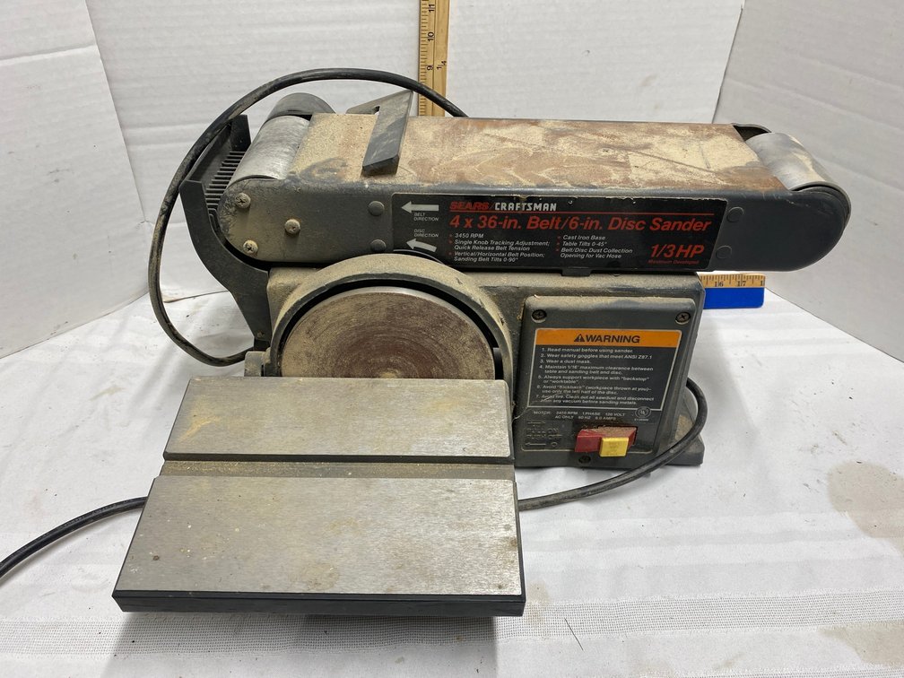 CRAFTSMAN 4 BY 36 INCH BELT AND DISC SANDER