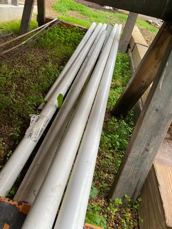 ASSORTMENT OF TWO INCH PLASTIC PIPE