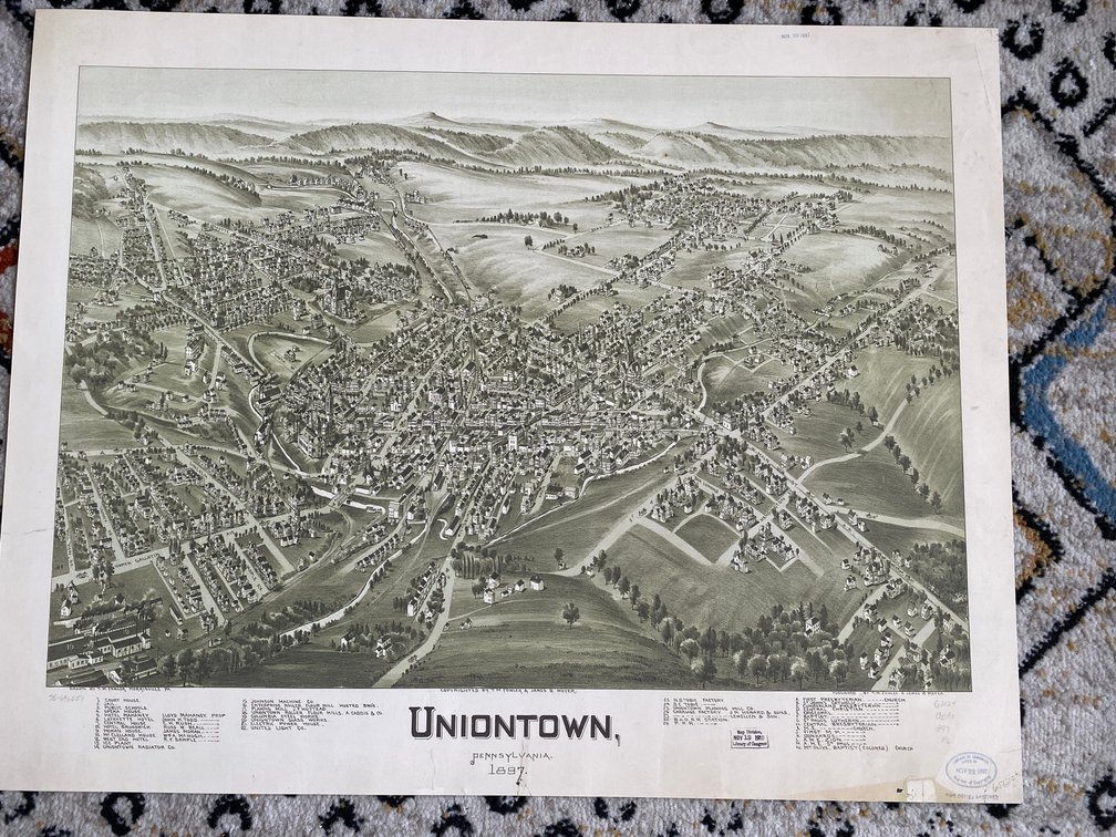 COPY OF AN 1897 UNIONTOWN, PENNSYLVANIA MAP