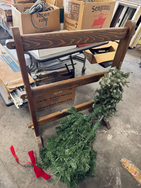 Wooden rack and Christmas tree