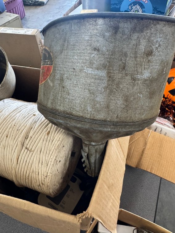 Galvanized metal items and twine