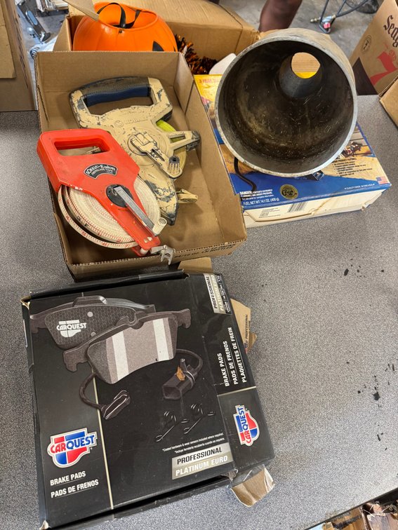 Tape measures, brake pads and paint stripper