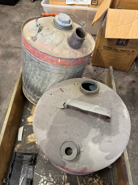 Vintage metal utility cans