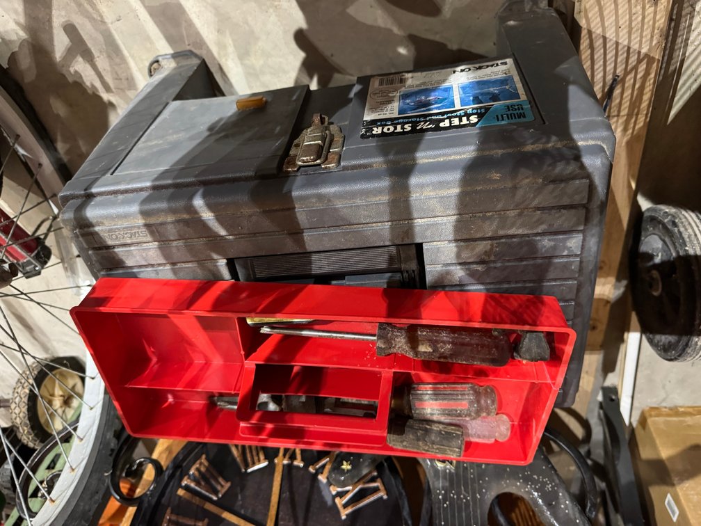 Toolboxes with tools and hardware