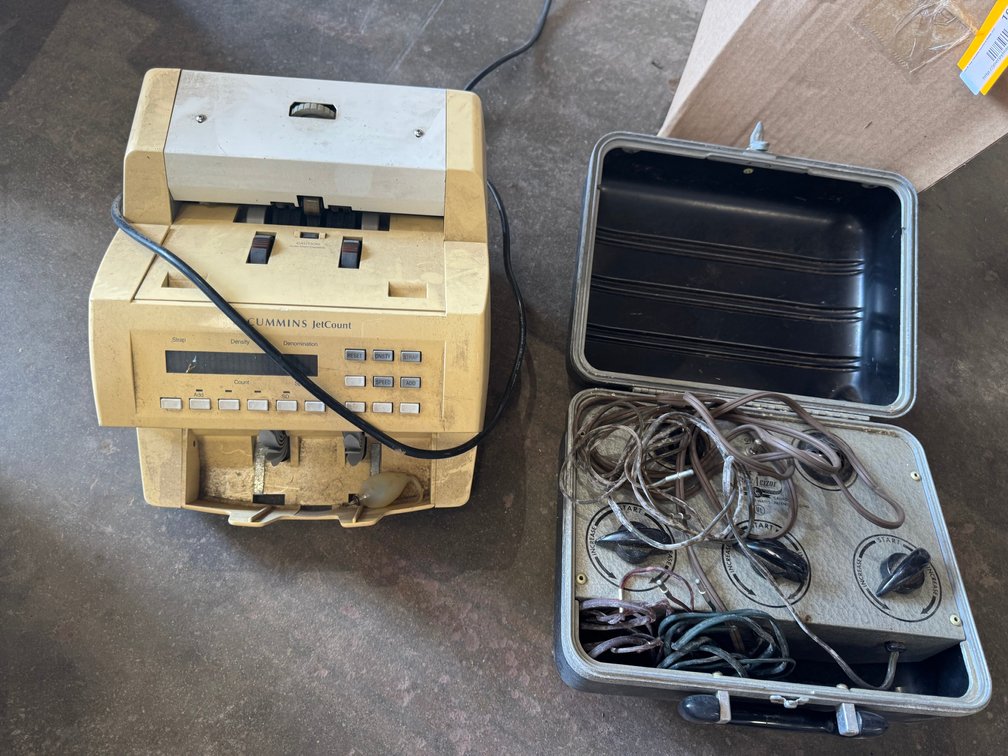 Victor adding machine and DuKane projector