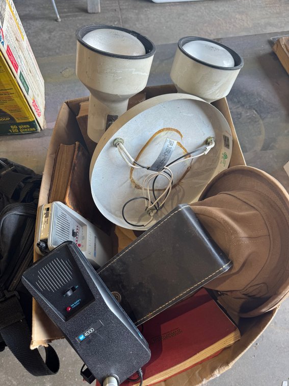 JVC camcorder and vintage household items