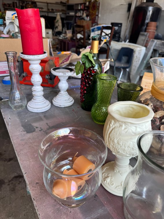 Decorative glassware and candleholders