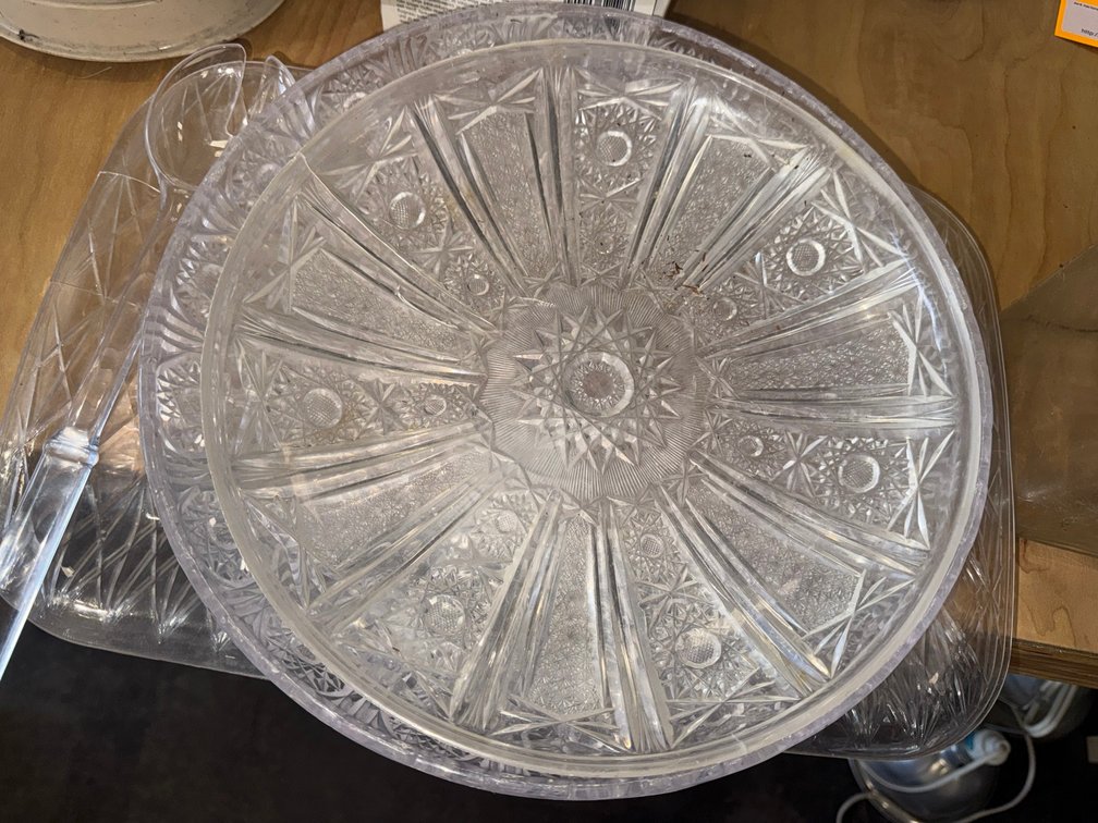 Vintage clear serving set