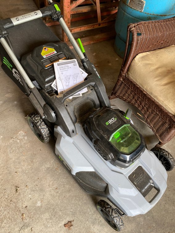 Ego self propelled 21", 56 volt push mower with bagger attachment**no battery or charger**