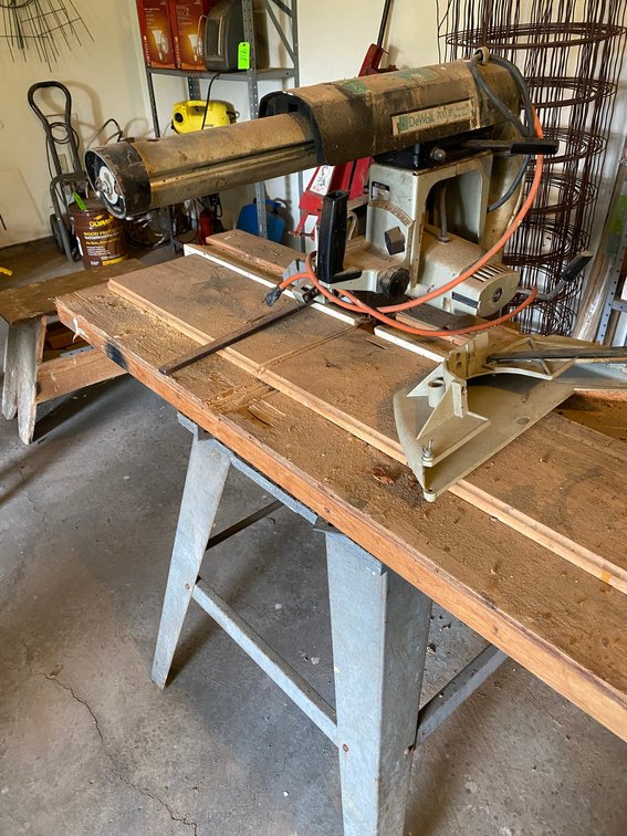 DeWalt model 700, 8" radial arm saw on a stand