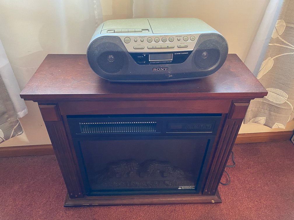 Sony DVD cassette radio, small electric heater