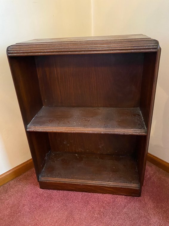 Vintage wooden bookshelf