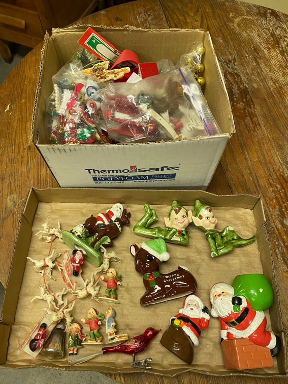 Ceramic holiday decorations and some ornaments