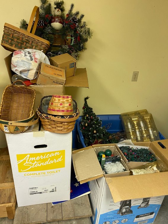Large assortment of holiday decorations