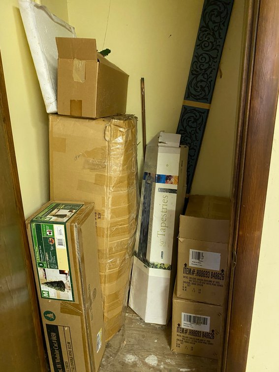 Closet lot of Christmas items