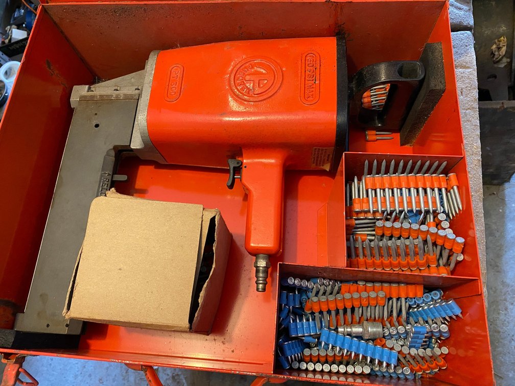 Pneutek model PT500 air operated nail fastener/driver-in a metal case