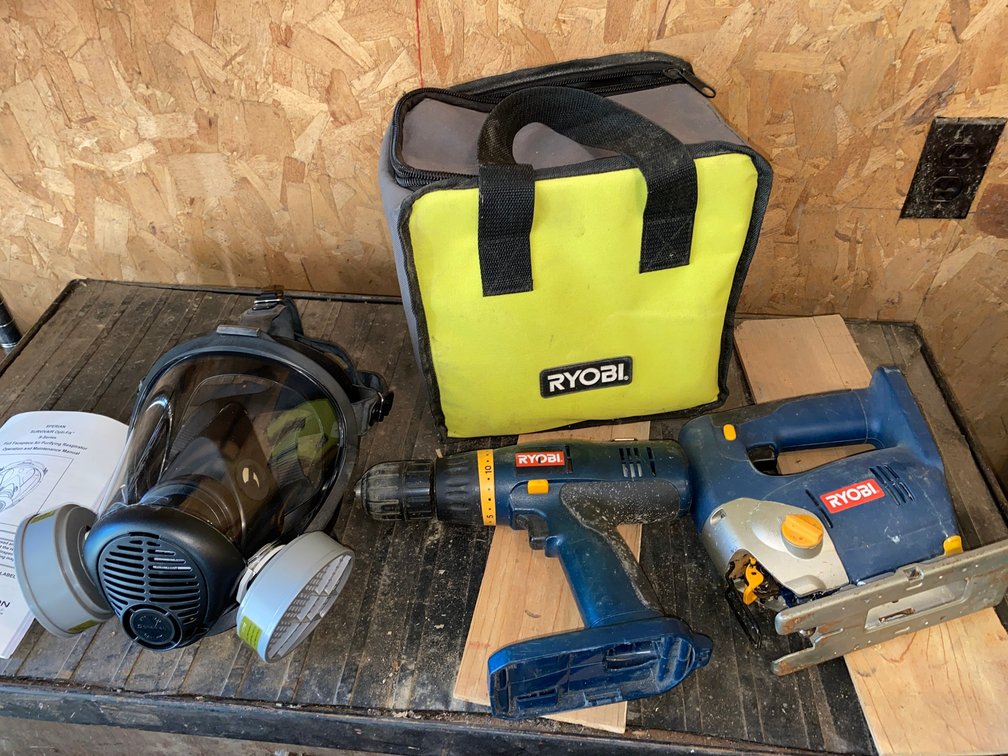 Respirator & Ryobi Tools