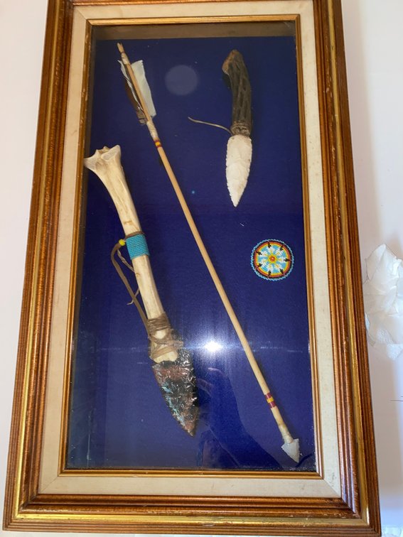 Framed Bone Knife & Arrows