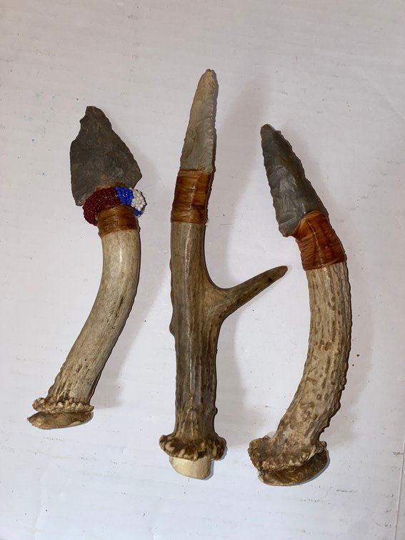 Three Bone-Handled Flint Knives