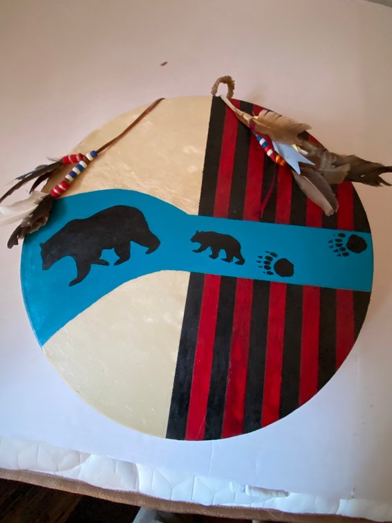 Hand-Painted Rawhide Item