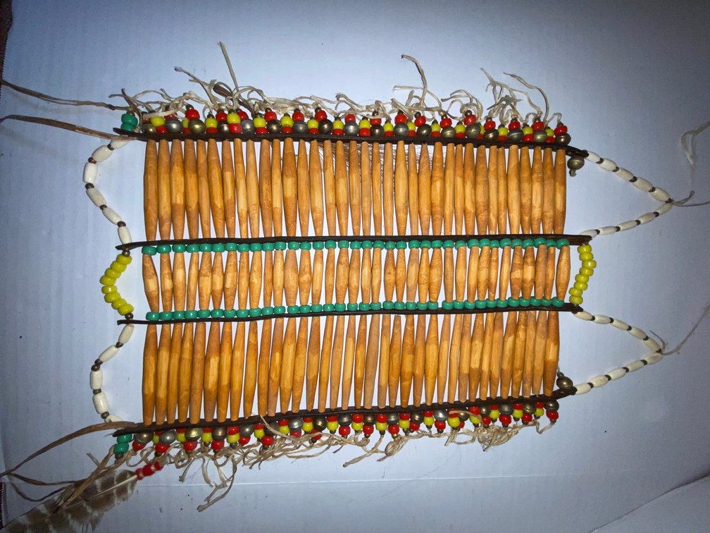 Native American Style Beaded Breastplate & Woven Textile