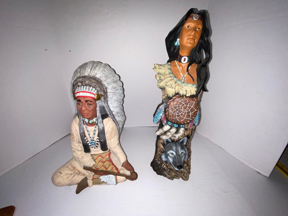 Two Native American Figurines