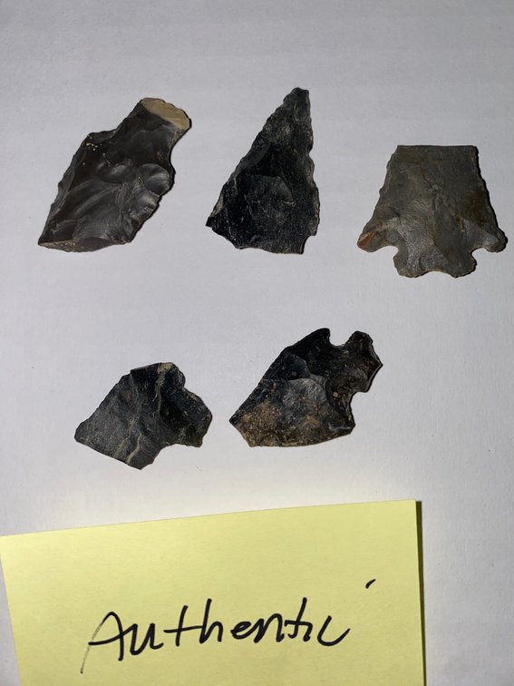 Five Original Arrowheads