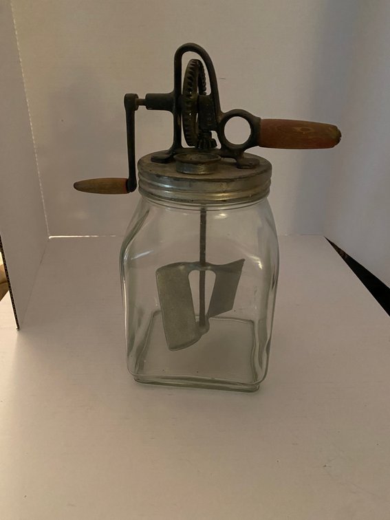 Glass butter churn