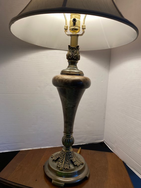 Marble-Base Brass Lamp
