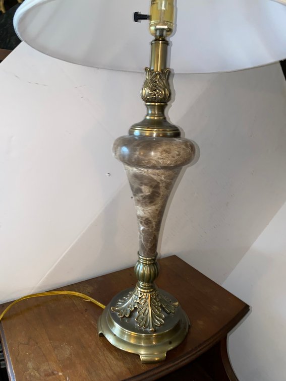 Marble-Base Brass Lamp