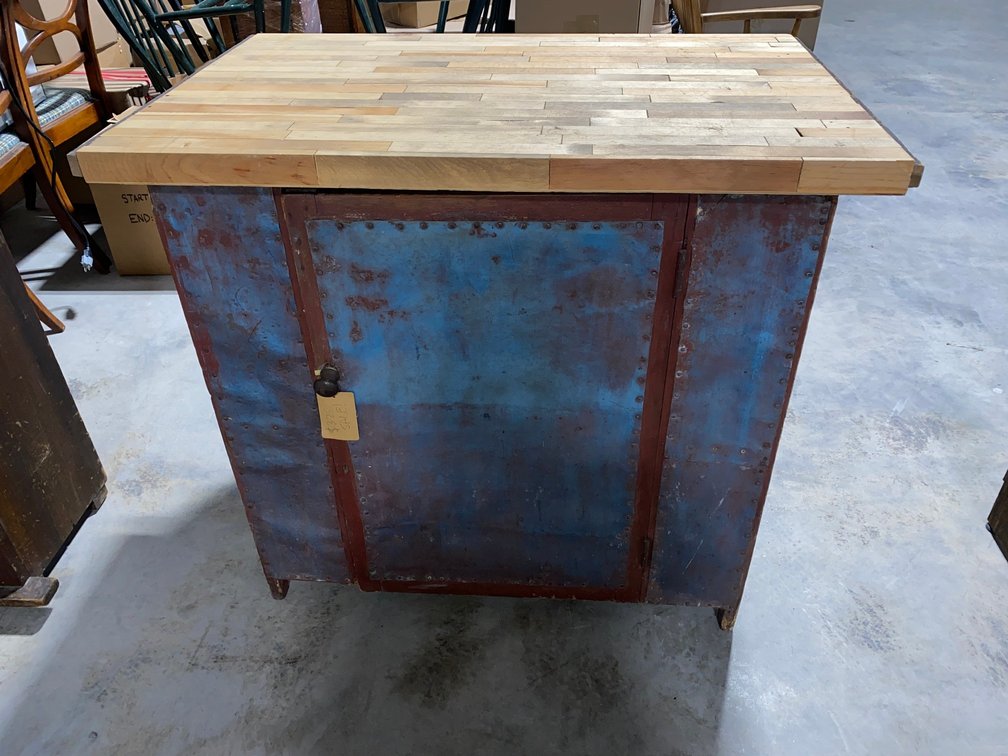 Butcher Block Top Cabinet
