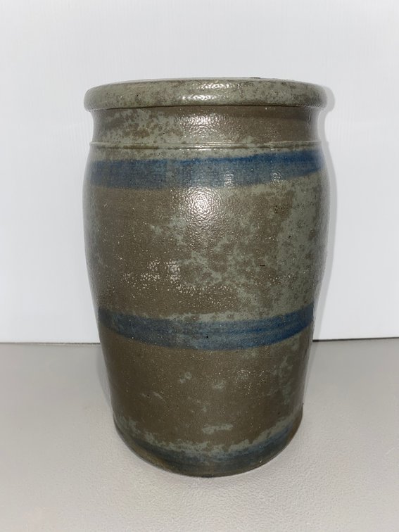 Three-Stripe Stoneware Jar