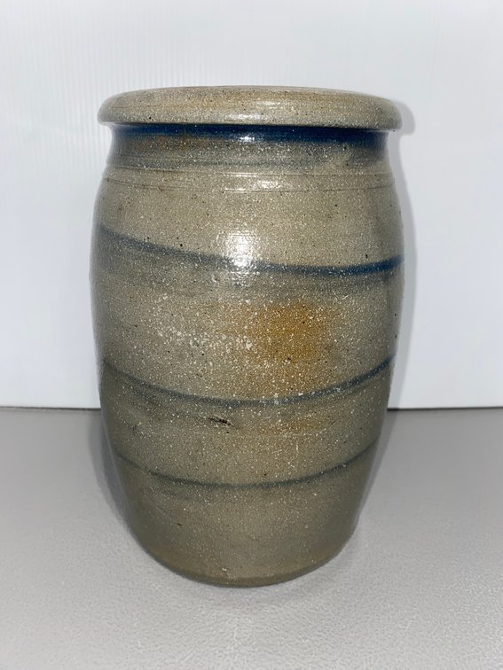 Striped Stoneware Crock
