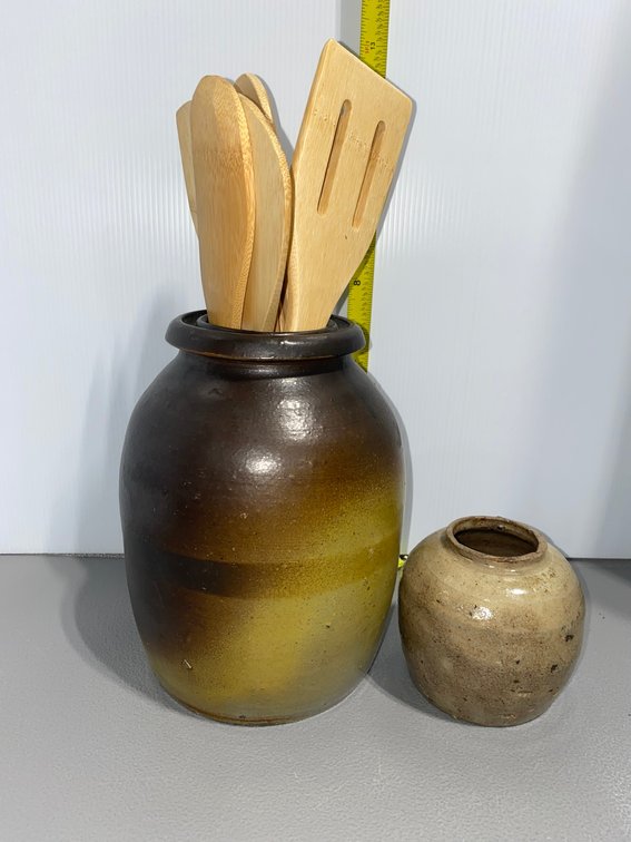 Stoneware Crocks and Utensils