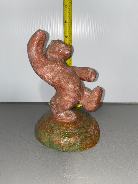Folk Art Incised "Drunk Again" Bear