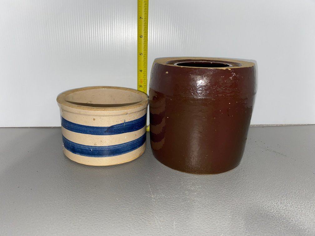 Small Striped Crock and Wax Sealer