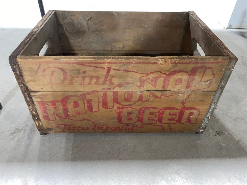 National Beer Wooden Crate