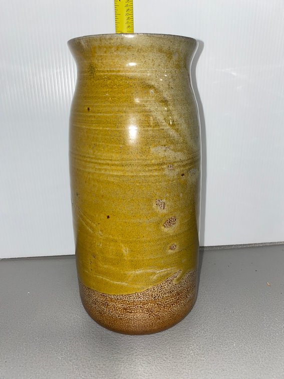 Incised Soldier Scene Earthenware Vase