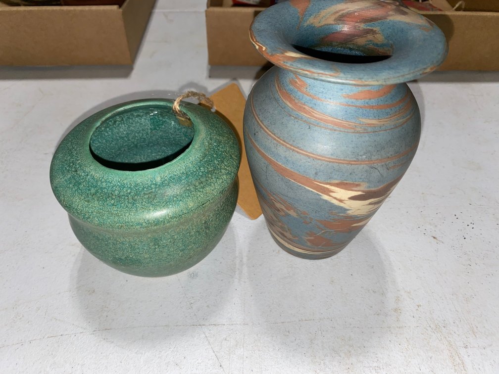 Arts & Crafts and Niloak Mission Swirl Vases