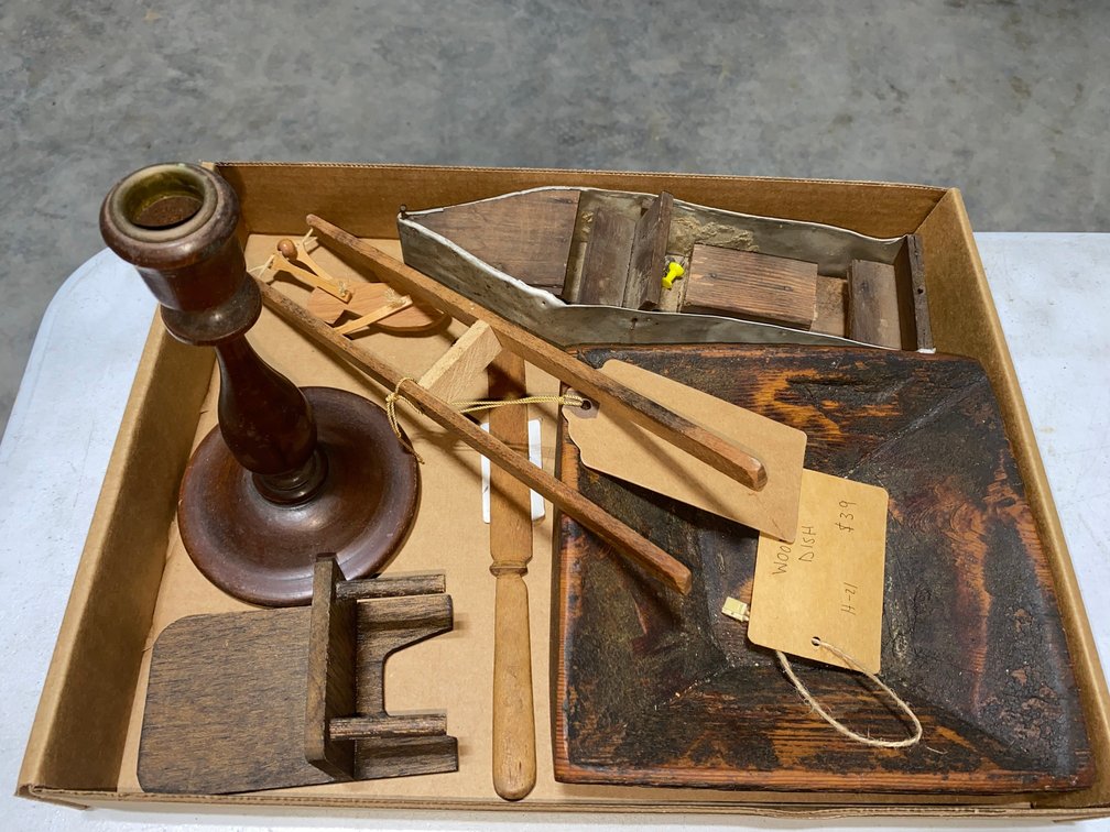 Wooden Dish and Decorative Items