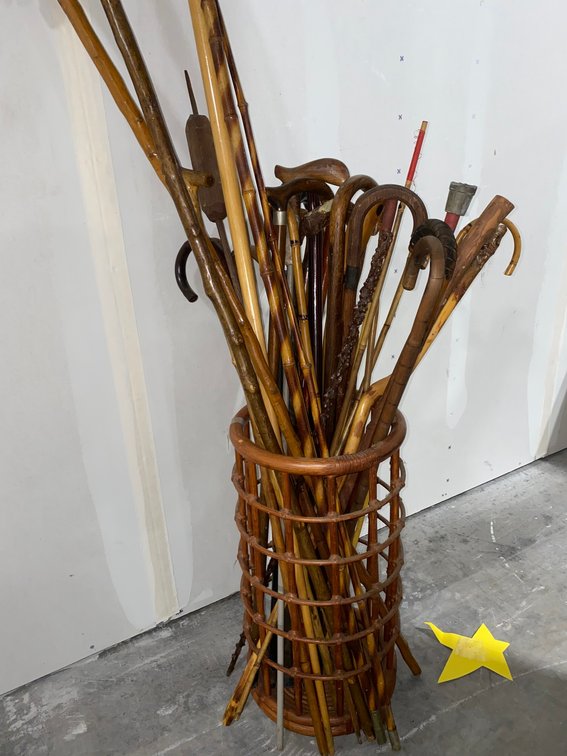Wooden Canes and Stand