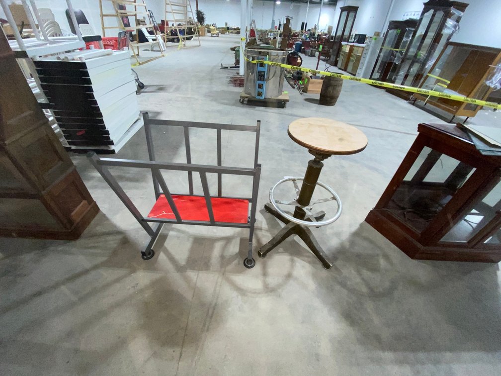 Vintage Stool and Rack