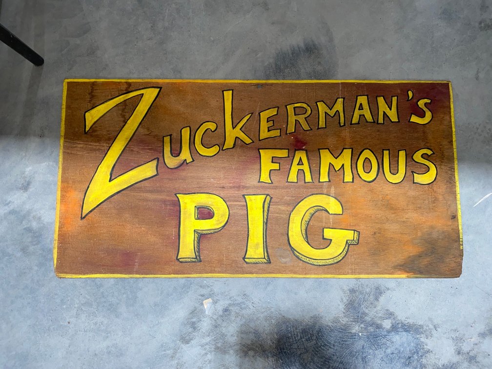 Zuckerman's Famous Pig Wooden Sign